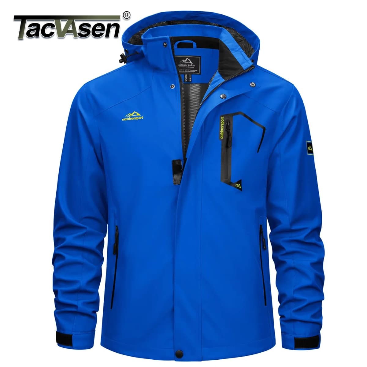 TACVASEN Lightweight Hiking Jackets Mens Waterproof Rain Jacket Mesh Lined Trekking Fishing Hiking Jacket Outdoor Windbreaker