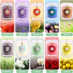 20 Packs of Scented Candles (6.6cm*4.83cm), with 10 Kinds of fragrant Scents, Soy Wax Glass Jar Candles, Strong-Scented Candles, Suitable for Ladies' Birthdays, President's Day, Easter, Mother's Day, Etc.