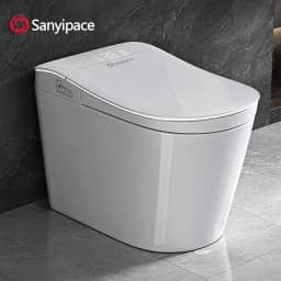 Sanyipace One-piece Smart Toilet Seat and Bidet GFCI 110V Electrical Safety Standard Auto Flush Toilet Warm Water Cleaning Foot Kick Touchless Operation Toilet