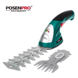 POSENPRO 7.2V 2in1 Cordless Grass and Shrub Shears Hedge Pruning Trimmer 1.5Ah Li-ion Battery Garden Tool 2 Different Blades