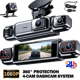 4 Channel 360° Dash Cam Black Box for Car Video Recorder DVR Camera FHD 1080P Night Vision Loop Recording 24H Parking Monitor