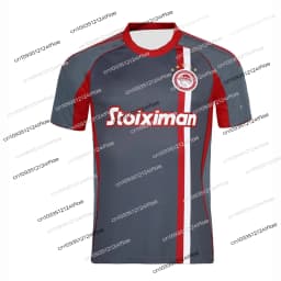 2025/2026 New Men's Short-Sleeve T-Shirt, Sports Football Jersey, Jersey, Quick-Drying and Breathable, Greek Olympiacos Piraeus