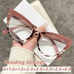 Women's Fashion Oversized Reading Glasses Unisex Luxury Design Presbyopia Plus Diopters Vintage Cat Eye Unisex Glasses