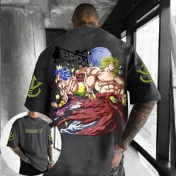 Dragon Ball Anime Cotton T-shirt 2026 Summer New Broli Printed Men's and Women's Street Trendy Loose Casual Parent Child Top