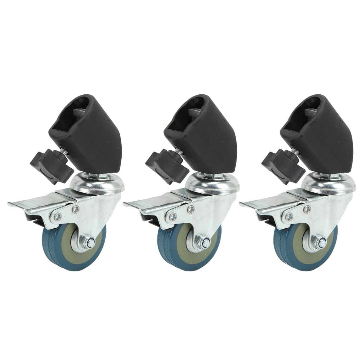 3pcs 22mm Swivel Caster Wheels Set for Photography Light Stand Tripod Studio Photo Video Shooting Locking Caster Set with Brake
