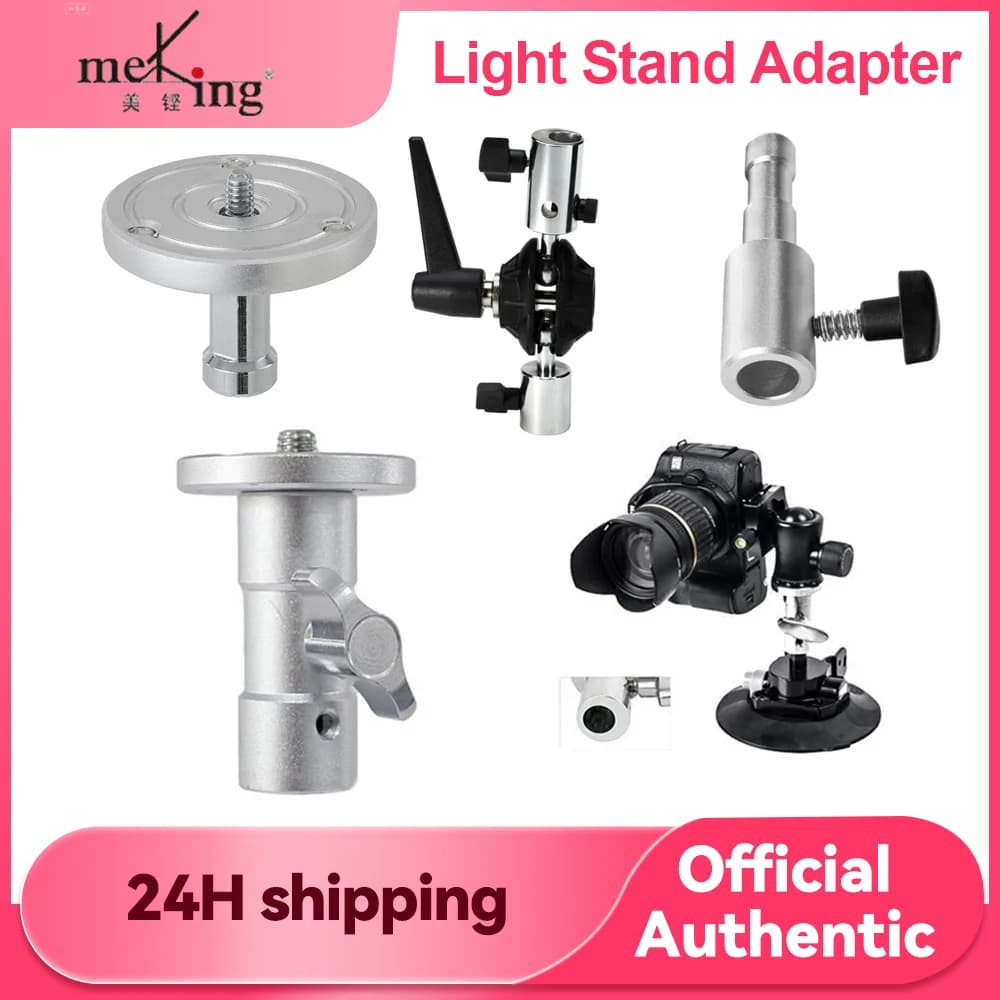Meking Light Stand Adapter C Stand Camera Mount Light Stand Tripod Screw 1/4 "3/8" and 5/8" Fixing Nut Photo Studio Accessories