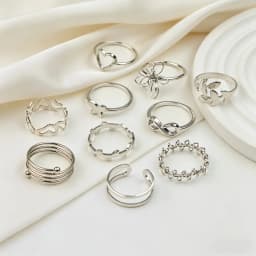 22/44Pcs/Lot New Fashion Rings For Women Geometry Heart Simple Trendy Elegant Exquisite Charm Jewelry Daily Holiday Party Gifts