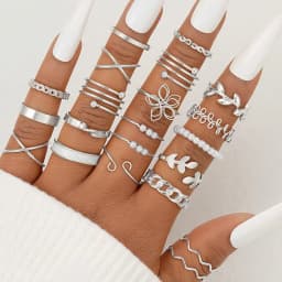 22/44Pcs/Lot New Fashion Rings For Women Geometry Heart Simple Trendy Elegant Exquisite Charm Jewelry Daily Holiday Party Gifts