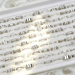 22/44Pcs/Lot New Fashion Rings For Women Geometry Heart Simple Trendy Elegant Exquisite Charm Jewelry Daily Holiday Party Gifts