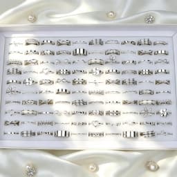 22/44Pcs/Lot New Fashion Rings For Women Geometry Heart Simple Trendy Elegant Exquisite Charm Jewelry Daily Holiday Party Gifts