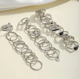 27Pcs/Lot New Fashion Rings For Women Geometry Heart Trendy Elegant Exquisite Charm Mix Style Jewelry Daily Holiday Party Gifts