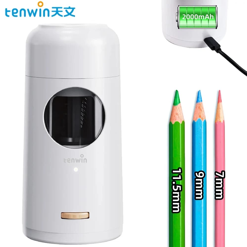 Tenwin automatic electric pencil sharpener A10 Type-C rechargeable sharpener Student stationery pencil sharpener for gift