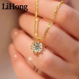 Moissanite 925 Necklaces for Women Unique Design Sparkling Cauliflower Chain with Diamond Pendant Dainty Party Jewelry Gift