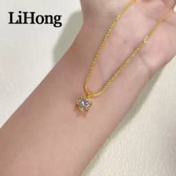 Moissanite 925 Necklaces for Women Unique Design Sparkling Cauliflower Chain with Diamond Pendant Dainty Party Jewelry Gift