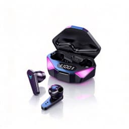 Bluetooth 5.4 Earphones TWS Lightweight Earbuds 65ms Low Latency Gaming Headphones with Built-in Microphone