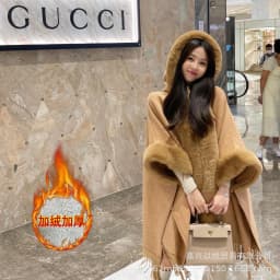 Faux Rabbit Fur Capes Coats Women Plaid Poncho Jackets Tassel Hooded Batwing Sleeves Open Stitch Loose Casual 2025 Autumn Winter