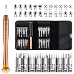 25 in 1 Precision Screwdriver Set Multifunctional Torx Screwdriver Bits Repair Tool Kit for Cell Phone Tablet PC Laptop Watch Eyeglass Electronic Device Camera Game Console DIY Fixing Hardware Hand Tools