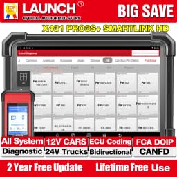 LAUNCH X431 PRO3S+ Smartlink HD Auto Diagnostic Tool For 12V Car + 24V Truck J2534 Program ECU Coding All Service Bidirectionnal