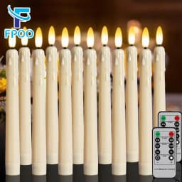 FPOO Flameless Candles Dinner Lighting Table Home Decoration Candle Light With Timer Remote Flickering Decorative Led Taper Lamp