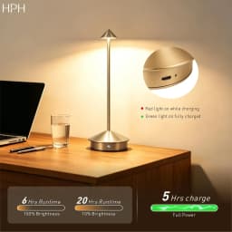HPH Rechargeable Table Lamp Creative vintage Led Lamp Coffee Pina Pro Table Lamp Aesthetic Decoration Decorative Desk Lamp