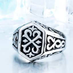 BEIER Cross Antiqued Northern Europe Viking 316L Stainless Steel Ring Gothic Pattern Jewelry  Factory price  BR8-215 US Size
