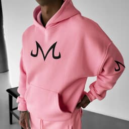 Majin Buu Hoodie Pants Set Anime Cotton Loose Fit Graphic Print Streetwear Casual Sweatshirt Joggers Japanese Cartoon Character