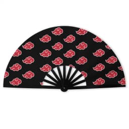 Anime U-Uchihaes Sasuke Japan Folding Hand Fan Custom Red Cloud Polyester Fabric Fan Novelty Summer Accessory Decorative Fans