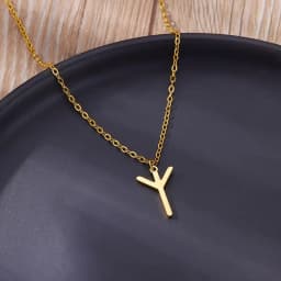 Women's Viking Rune Necklace Gold Color Stainless Steel Y-Shaped Pendant Choker Collars Minimalist Jewelry Fashion Lovers Gifts