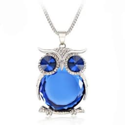 FSUNION Women's Rhinestones Crystal Owl Necklace Pendant Sweater Chains Jewelry Clothing Accessories Gifts 2025