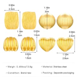 Fashion Round Stainless Steel Metal Earrings for Women Gold-Color Shell-Shaped Vintage Punk Earrings Elegent Female Jewelry New