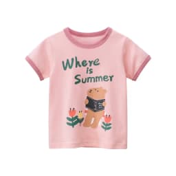 2025 Summer 2-8 Years Kids Girl Shorts Sleeve T-shirts Printed Little Girl Top Baby Girl T Shirts Children Toddler Girl Clothes