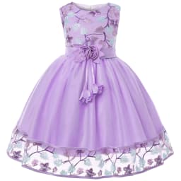 European and American Embroidery Dress Girl's Party Lace Princess Flower Child Net Gauze Pengpeng Dress