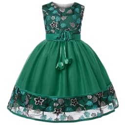 European and American Embroidery Dress Girl's Party Lace Princess Flower Child Net Gauze Pengpeng Dress