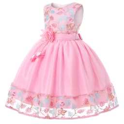 European and American Embroidery Dress Girl's Party Lace Princess Flower Child Net Gauze Pengpeng Dress