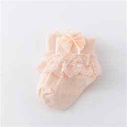 Lawadka 0-24Month Newborn Baby Socks For Girls Cotton Lace Infant Girls Sock Princess Bow Toddler Baby Girls Socks Spring 2024