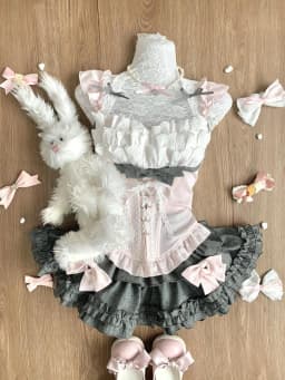 Japanese Pink Sweet Kawaii Lolita Elegant 2 Piece Sets Women Preppy Style Design Mini Skirt Suit Female Princess Chic Outfits