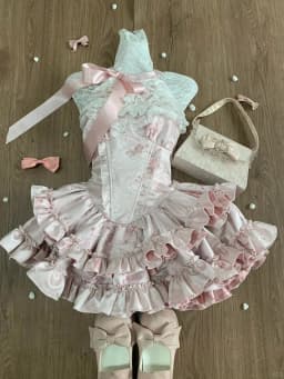 Japanese Pink Sweet Kawaii Lolita Elegant 2 Piece Sets Women Preppy Style Design Mini Skirt Suit Female Princess Chic Outfits