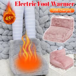 Electric Heater Foot Warmer USB Charging Fleece Soft Warm Foot Cover Washable Winter Feet Heating Pads For Home Bedroom Sleeping