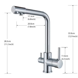 Rozin Chrome Brass Purified Water Kitchen Faucet Mixer Tap and Pure Water Filter Faucet Deck Mounted Dual Handles Hot Cold Taps