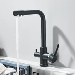 Rozin Chrome Brass Purified Water Kitchen Faucet Mixer Tap and Pure Water Filter Faucet Deck Mounted Dual Handles Hot Cold Taps
