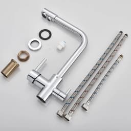 Rozin Chrome Brass Purified Water Kitchen Faucet Mixer Tap and Pure Water Filter Faucet Deck Mounted Dual Handles Hot Cold Taps
