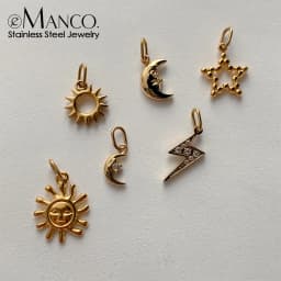 EMANCO Star Sun Pendant Charms for Earrings Necklace Making Supplies Stainless Steel Gold-Plated Diy Jewelry 48 Hour Shipping