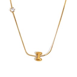 E.B.belle Zircon Bubble 26 Letters Necklace Stacked Jewelry 18K Gold Plated Stainless Steel For Women Charm Hypoallergenic