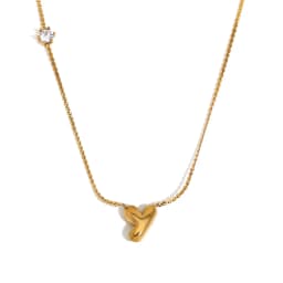 E.B.belle Zircon Bubble 26 Letters Necklace Stacked Jewelry 18K Gold Plated Stainless Steel For Women Charm Hypoallergenic