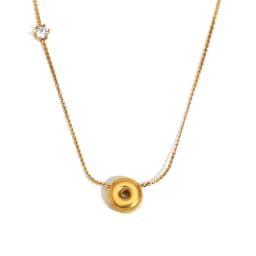 E.B.belle Zircon Bubble 26 Letters Necklace Stacked Jewelry 18K Gold Plated Stainless Steel For Women Charm Hypoallergenic