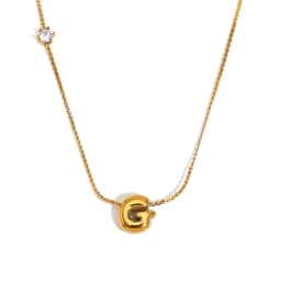 E.B.belle Zircon Bubble 26 Letters Necklace Stacked Jewelry 18K Gold Plated Stainless Steel For Women Charm Hypoallergenic