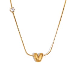 E.B.belle Zircon Bubble 26 Letters Necklace Stacked Jewelry 18K Gold Plated Stainless Steel For Women Charm Hypoallergenic