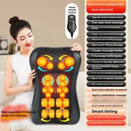 JAIYORL Shiatsu Neck Massage Pillow Electric Cushion Back Massager Deep with Heat Tissue Kneading for Shoulder Relax Muscles
