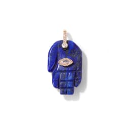 Fatima Hamsa Hand Evil Eye Pendant Lapis Lazuli Amethysts Rose Quart Natural Stone Charm For Making Necklace Bracelet Accessorie