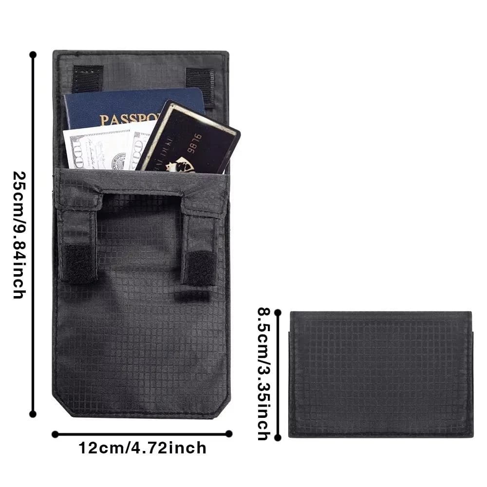 2026 Black Slim Belt Wallet Zero Bulk Anti Theft Belt Clip Mini Belt Wallet Hook and Loop Closure Hidden Compartment Belt Wallet